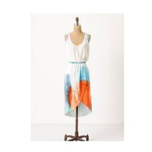 Anthropologie Leifsdottir Silk Hera Feather Print Dress, Size 4